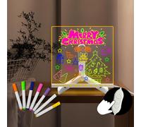 Kalsw-Veilleuse Led Effaçable À Faire Soi-Même-21x21 Cm-Stylo Blanc-Pour Gribouillage,Dessin,Écriture,Message,Mémo,Calendrier,Connexion Usb-Cadeau Pour Enfants,Vacances,Anniversaire