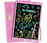 KALTD-16 Pouces Tablette D'Écriture Pour Enfants,Tablette De Dessin Lcd Tableau,Avec Fonction De Verrouillage D'Effacement,Cadeau Surprise Pour Filles Garçons De 2-8 Ans,Rose