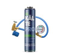 KALTEPRO KLIMA RUNDUM-SET - Gaz R134a avec huile, scellant fuite, sécheur et colorant UV | Bidon de 500 ml | Pour voitures 1995-2016 | Fabriqué en qualité européenne (1 bidon + tuyau)