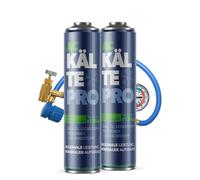 KALTEPRO KLIMA RUNDUM-SET - Gaz R134a avec huile, scellant fuite, sécheur et colorant UV | Bidon de 500 ml | Pour voitures 1995-2016 | Fabriqué en qualité européenne (2 bidons + tuyau)