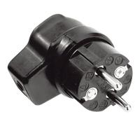 Kalthoff 919171 Fiche coudée à contact de protection caoutchouc 250 V noir IP44