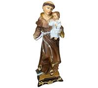 Kaltner Präsente Idée cadeau - 31,5 cm Santa Antoine de Padoue avec Jésus enfant patron - Figure peinte à la main sur base - Plastique de haute qualité - Décoration