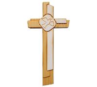 Kaltner Präsente Idée cadeau - Croix murale de 18 cm en bois véritable croix en épicéa crucifix avec pigeon pour le mur moderne dans la vallée de Grödner du Tyrol du Sud