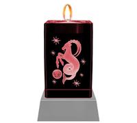 Kaltner Präsente Lumière d'ambiance - Un cadeau très spécial : bougie LED / bloc de verre en cristal / gravure laser 3D photophore signe du zodiaque Capricorne / éclairage aux couleurs arc-en-ciel