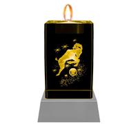 Kaltner Präsente Lumière d'ambiance - Un cadeau très spécial : bougie LED / bloc de verre en cristal / gravure laser 3D photophore horoscope signe du zodiaque Bélier/astrologie