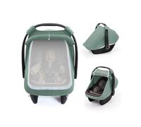 Kalttoy Auvent pour bébé, protection complète à 360 degrés, gaze de coton, housse de siège auto avec fenêtre respirante, cadeau de douche
