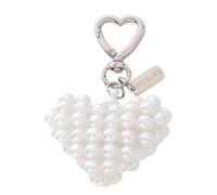 Kalttoy Bracelet de téléphone artisanal tissé en forme de cœur avec perles et breloques élégantes pour téléphone portable - Cadeau pour femme