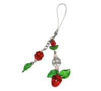 Kalttoy Breloque en forme de feuille de fraise et de fleur - Joli porte-clés portable pour filles et femmes - Accessoire quotidien décontracté - Porte-clés unique à collectionner