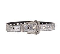 Kalttoy Ceinture à paillettes pour adulte - Réglable - Boucle ardillon - Taille - Boucle en strass - Large jupe pour femme - Bretelles en strass - Ceinture fine pour femme - Boîte de nuit brillante