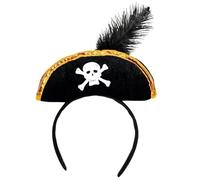 Kalttoy Chapeau de capitaine pour jeu de rôle fête masqué pirate performance tricorne adulte cosplay accessoire pirate yeux patchs