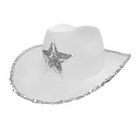 Kalttoy Chapeau de cowgirl vintage Country Western Giltter Star Patetrn pour fête accessoires photo Headwaer cadeaux adultes paille soleil femme homme western cowboy coloré