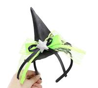 Kalttoy Chapeau de sorcière couronne avec étoile pailletée Accessoires de cosplay Coiffe avec dentelle rouge Vêtements de fête Garçons Filles Chapeau de sorcière Bandeau