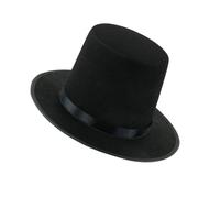 Kalttoy Chapeau haut de forme noir avec ceinture ruban pour les vacances, les chants de mode, les bals masqués, les fêtes, les gentleman, les spectacles de scène