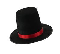 Kalttoy Chapeau haut de forme noir avec ceinture ruban pour les vacances, les chants de mode, les bals masqués, les fêtes, les gentleman, les spectacles de scène