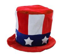 Kalttoy Chapeau haut-de-forme rouge, blanc, bleu, patriotique du 4 juillet, accessoire de costume pour femme, nœud papillon, drapeau du jour de l'indépendance