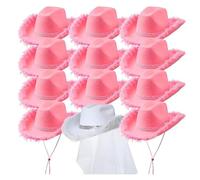 Kalttoy Chapeau panama élégant pour enterrement de vie de jeune fille avec bordure en fourrure pour carnaval, séance photo, accessoires de bachelorette