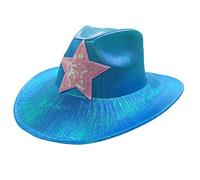 Kalttoy Chapeau plat à bord de cowgirl magicien adulte dame cosplay costume éblouissant boîte de nuit coiffe femmes chapeaux pour l'hiver pour l'automne mode