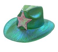 Kalttoy Chapeau plat à bord de cowgirl magicien adulte dame cosplay costume éblouissant boîte de nuit coiffe femmes chapeaux pour l'hiver pour l'automne mode