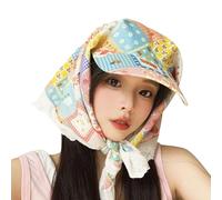 Kalttoy Écharpe chapeau d'extérieur coupe-vent léger et fin brodé anglais pour un look tendance chapeau respirant, Couleur crème glacée, Taille unique