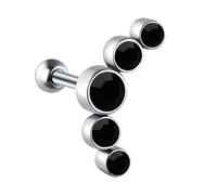 Kalttoy Élégante boucle d'oreille cartilage en acier inoxydable avec pierre de cristal tchèque hélixes tragus oreille accessoire piercing bijoux de corps boucle d'oreille à porter au quotidien, taille