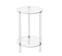 Kalttoy Élégante table d'appoint ronde en acrylique avec rangement pour la plupart des maisons contemporaines