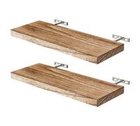 Kalttoy Ensemble 2 Étagères en Bois Paulownia Contemporaines Murd Flans Floating Friendly Friendly Bedroom Kitchen Decors