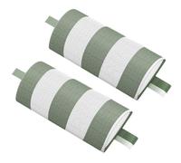Kalttoy Ensemble de coussins pour chaise longue de terrasse, rayures vertes | Sièges pliants, coussins cylindriques rayés avec attaches latérales