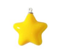 Kalttoy Étiquettes en forme d'étoile à cinq branches pour la fabrication de bijoux du Nouvel An, pendentifs en forme d'étoile grasse de couleur bonbon pour porte-clés, pendentifs à pompons à cinq