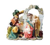Kalttoy Figurine créative de Noël pour crèche de Noël - Statue de la Sainte Famille - Ornement en résine - Christ Bébé Jésus - Sculpture religieuse - Décoration de table - Cadeau catholique