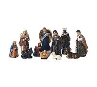 Kalttoy Figurine de crèche de Noël Sainte Famille en résine Cadeau religieux Maison