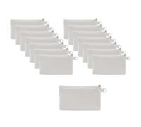 Kalttoy Lot de 15 sacs de rangement en toile vierges portables pour sublimation conçus pour une organisation facile par des amateurs de loisirs avec fermeture éclair