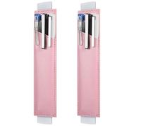 Kalttoy Lot de 2 trousses à crayons en cuir PU avec bande élastique réglable et étanche pour journal intime, Rouge
