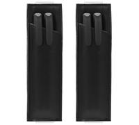 Kalttoy Lot de 2 trousses à crayons en cuir PU avec bande élastique réglable et étanche pour journal intime, Noir