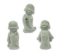 Kalttoy Lot de 3 figurines de moines miniatures bouddhistes en résine sculptures bouddhistes pour la maison et le bureau, méditations, décorations décoratives