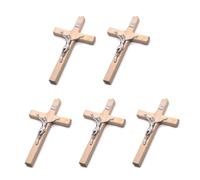 Kalttoy Lot de 5 pendentifs en bois Christ Jésus pour croix souffrant de souffrance religieuse crucifix à suspendre