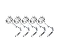 Kalttoy Lot de 5 piercings de nez élégants en alliage 20 g avec pierres CZ étincelantes - Accessoire de bijoux pour usage quotidien - Décoration de nez jeune, AB color straight ro, Comme décrit, Comme