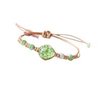 Kalttoy Perle en verre tressé fait à la main en céramique et cordon ciré réglable pour femme, taille unique, Comme décrit