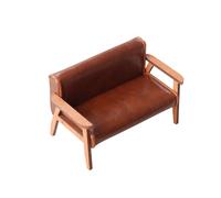 Kalttoy Petit canapé en cuir réaliste pour maisons de poupée échelle 1 12 meubles de salon accessoire de maison fait à la main jouet créatif maisons de poupée meubles miniatures