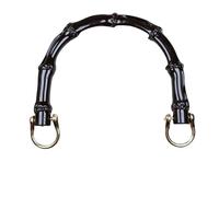 Kalttoy Poignée de sac à main sophistiquée en résine noire imitation bambou avec boucle en métal pour sac à main, accessoire de rechange tendance, style 3, One Size