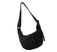 Kalttoy Sac à bandoulière en toile de couleur unie, grand espace pour l'étude, la mode, l'université, l'étudiant, grand sac à bandoulière pour femme à bandoulière pour l'école, Noir , One Size