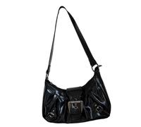 Kalttoy Sac à main et sac à main pour femme - Sac à main en cuir synthétique - Demi-plissé - Pour le shopping - Bandoulière assortie pour femme - Sac à main en cuir synthétique - Poignée supérieure