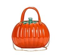 Kalttoy Sac fourre-tout en polyuréthane pour fille et femme, sac à main citrouille d'Halloween, grande capacité, loisirs avec chaîne d'épaule, sac rond, b, One Size