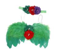 Kalttoy Serre-tête à fleurs fait à la main avec ailes d'ange pour séance photo de bébé, accessoire pour photographie et cosplay