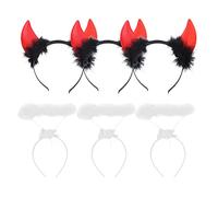Kalttoy Serre-tête unisexe pour adulte en forme de corne d'ange auréole/diable - Pour cosplay, fête d'Halloween - Rouge - Taille paquet