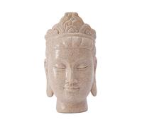 Kalttoy Statue bouddhiste en forme de tête de Bouddhas pour méditations, espace et autels spirituels, résines, couleur pierre