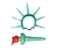 Kalttoy Statue de la Liberté Couronnes et Torche Costume Set Femme Liberties Bandeau pour Adulte Statue de Bandeau Torche et Couronne Set Statues Accessoire de Costume