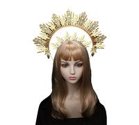 Kalttoy SunGoddess Serre-tête vintage VirginMary Halo Hairband Halloween Party Costume Kits Lady Headpieces