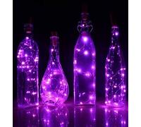 Kaluo Lot de 6 lampes à 30 LED Violet 3 m avec fil de cuivre pour bouteille de vin, guirlande étoilée pour fête, mariage, décoration de Noël (violet)