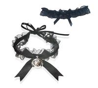 KALUROIL 2 PCS Jarretières et porte-jarretelles en dentelle de mariage pour femmes - Accessoires de corps sexy pour mariée, bal et discothèque