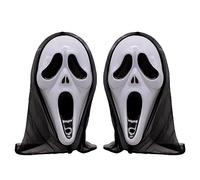 KALUROIL 2 PCS Scream Masque- Masque Effrayant d'Halloween Cosplay Costume - Scream Skull Ghost Masque pour Enfants et Adultes